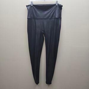 Spanx Faux Leather Pull-On High Rise Coated Leggings Black Size 2X Plus Size